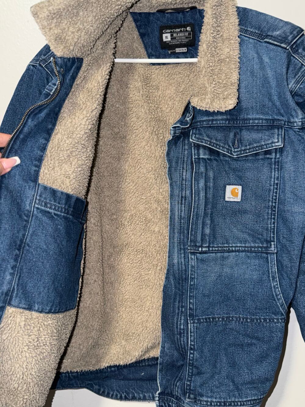 Carhartt Denim Jacket / Blue / Relaxed Fit / Sherpa Lined / XL - Picture 10 of 14